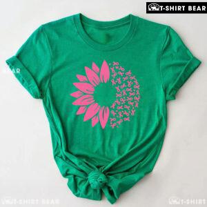 Sunflower Pink Ribbon Breast Cancer Awareness Sunflower T-Shirt