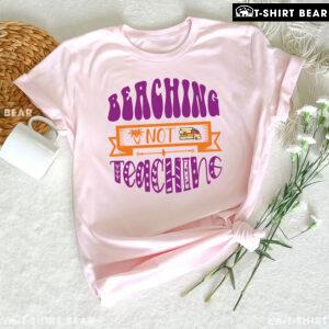 Beaching Not Teaching Palm Tree Book Teacher Summer Vacation T-Shirt