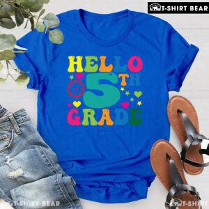 Hello 5th Grade Fifth Grade Student Clock Star Heart Fifth Back To School T-Shirt