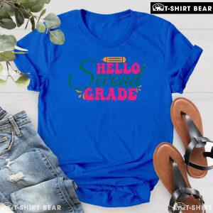 Hello Second Grade 2nd Grade Student Crayon Back To School T-Shirt