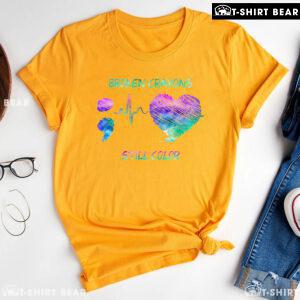Semicolon Heartbeat Broken Crayons Still Color Suicide Prevention T-Shirt