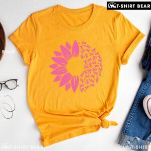 Sunflower Pink Ribbon Breast Cancer Awareness Sunflower T-Shirt