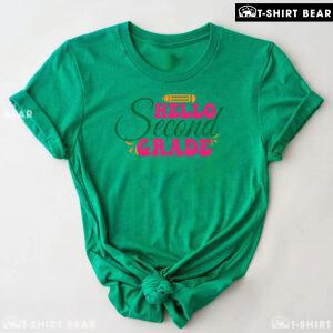 Hello Second Grade 2nd Grade Student Crayon Back To School T-Shirt
