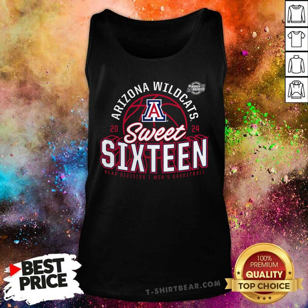 Arizona Wildcats 2024 NCAA Men's Basketball Tournament March Madness Sweet Sixteen Defensive Stance tank-top