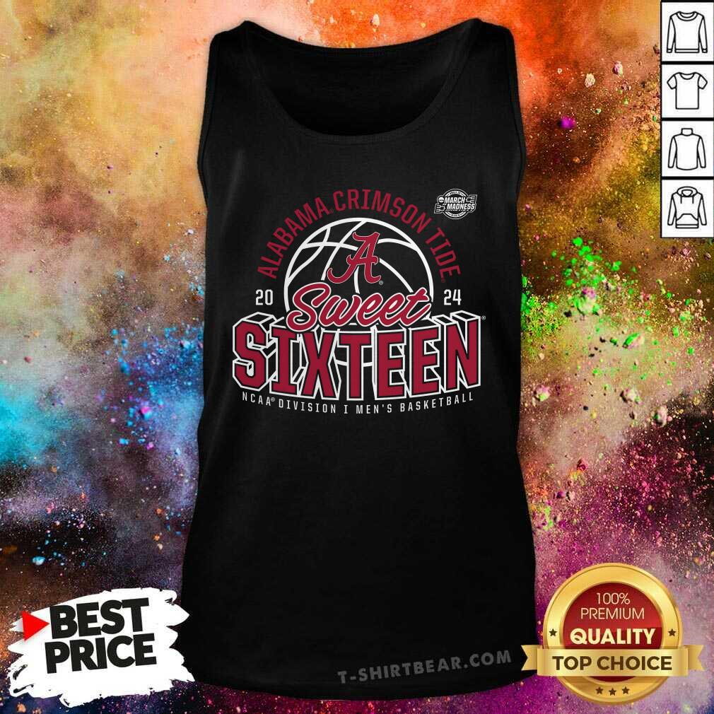 Alabama Crimson Tide 2024 NCAA Men's Basketball Tournament March Madness Sweet Sixteen Defensive Stance tank-top