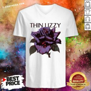 Thin Lizzy Black Rose Flourish V-neck