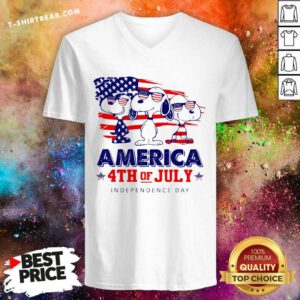Great Snoopy America 4th of July Independence Day V-neck