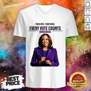 Awesome Your Vote Your Voice Every Vote Counts Election 2024 Kamala Harris V-neck