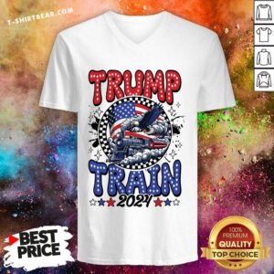 Great Trump Train 2024 America Eagle Flag V-neck
