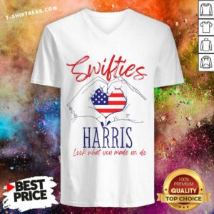 Nice Swifties For Harris Look What You Made Us Do V-neck
