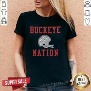 Top Buckeye Nation Helmet V-neck