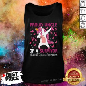 Top Proud Uncle Of A Survivor Breast Cancer Awareness Unicorn Tank-top