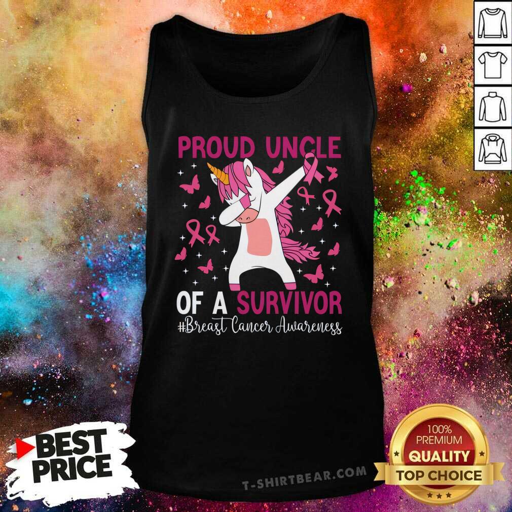 Top Proud Uncle Of A Survivor Breast Cancer Awareness Unicorn Tank-top