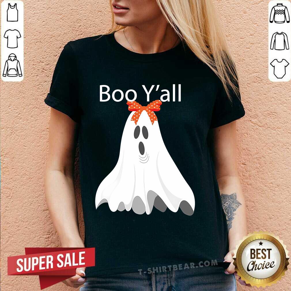 Awesome Preppy Polkadot Boo Y'all Ghost V-neck