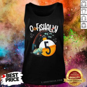 Premium Trending Kids 5th Birthday Fishing Tank-top