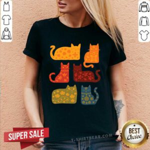 Pretty Cute Autumnal Kitties V-neck