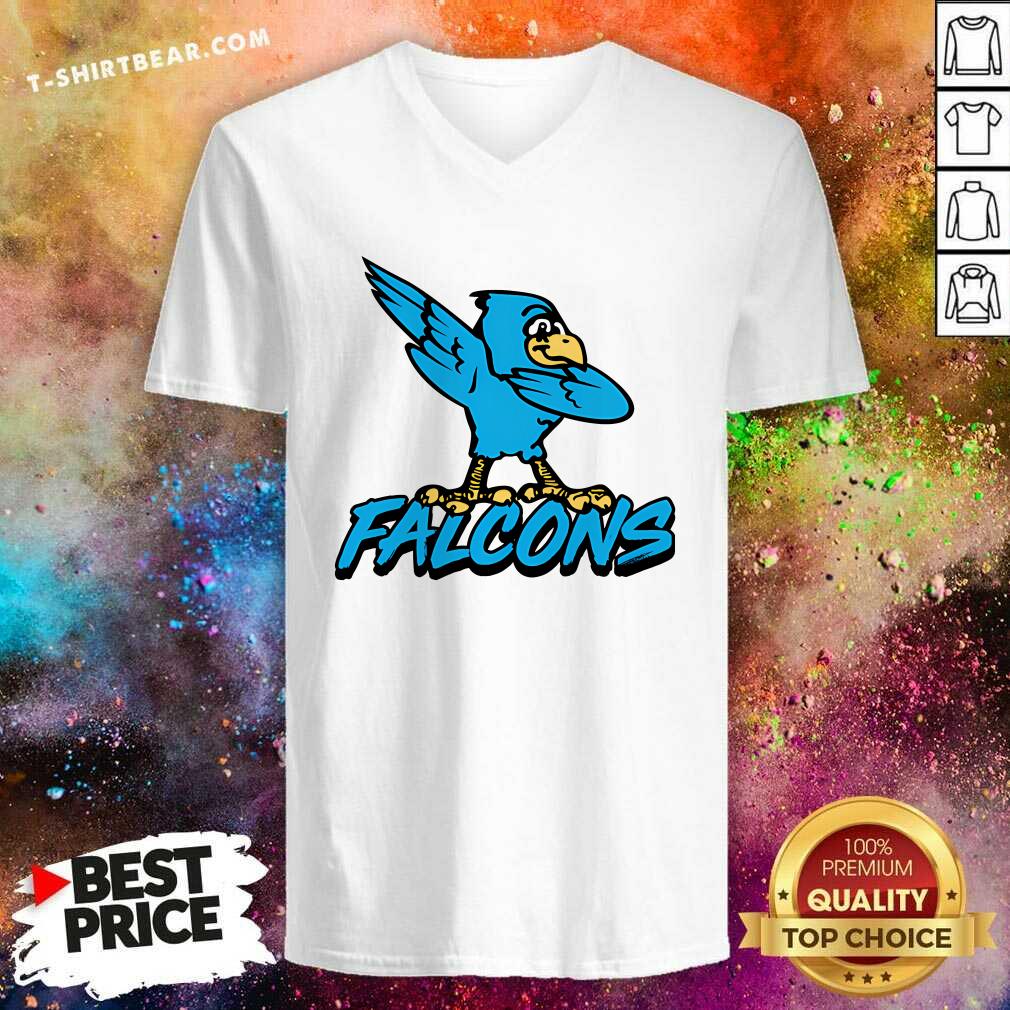 Funny Ft Wright Falcons Mascot Dab V-neck