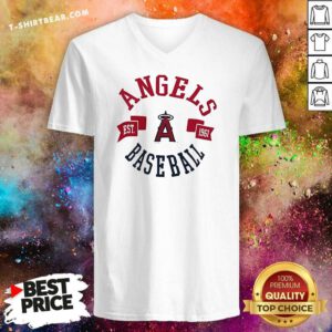 Funny Los Angeles Angels G-III 4her By Carl Banks Team Logo V-neck