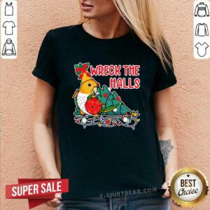 Nice Parrot Wrecks The Halls I Whitebellied Caique Christmas V-neck