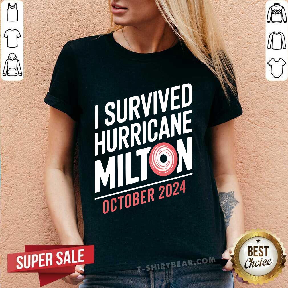 Official United State I Survived Hurricane Milton October 2024 V-neck