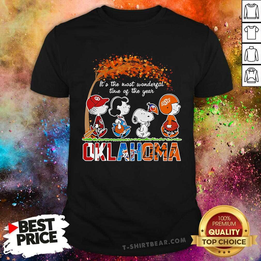 Original Snoopy Fall Oklahoma Sports The Most Wonderful Of The Year Halloween T-Shirt