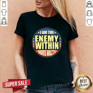 Pretty I Am The Enemy Within Harris Walz 2024 V-neck