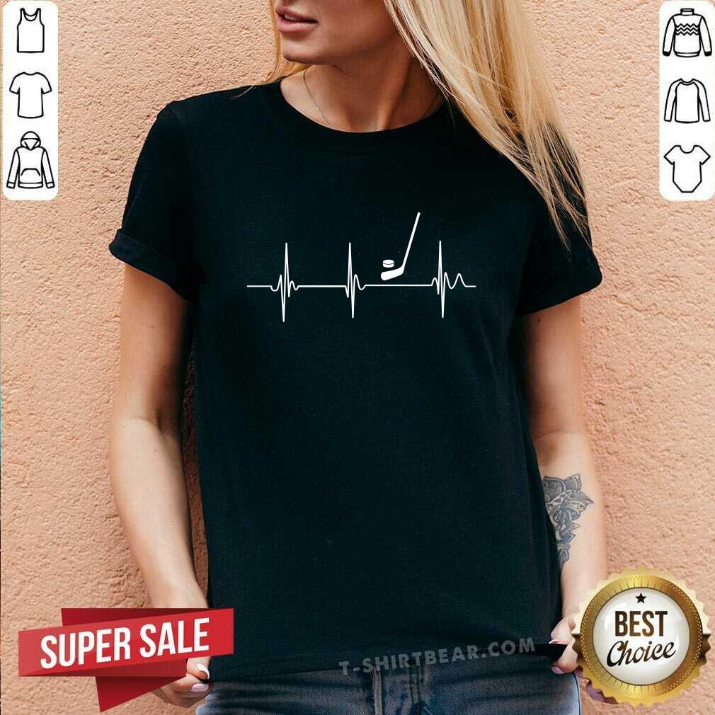 Awesome Hockey Heartbeat Hockey Player V-neck