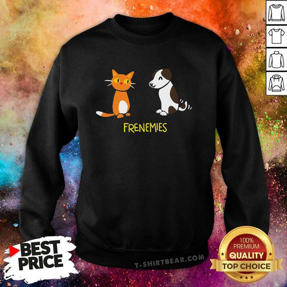 Funny Frenemies The Cat And The Dog Sweatshirt