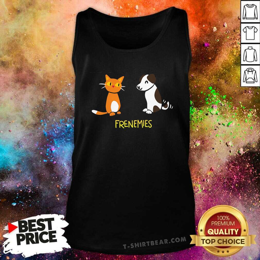 Funny Frenemies The Cat And The Dog Tank-top