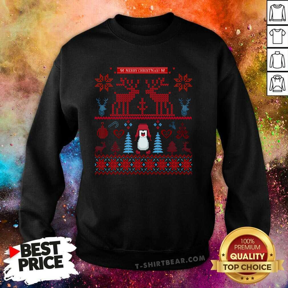 Nice Festive Christmas Pixel Knit Sweatshirt