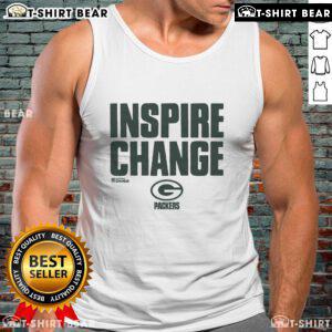 Official Green Bay Packers Inspire Change tank top featuring team logo and vibrant colors, perfect for fans and activism.
