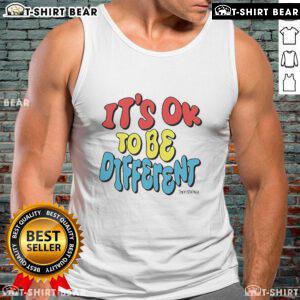 Official 'It's Ok To Be Different' Tanner Smith tank top showcasing a vibrant design promoting individuality and self-acceptance.