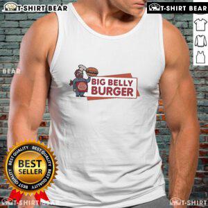 Jennifer Holland wearing a Big Belly Burger tank top, showcasing a trendy casual style for food lovers.