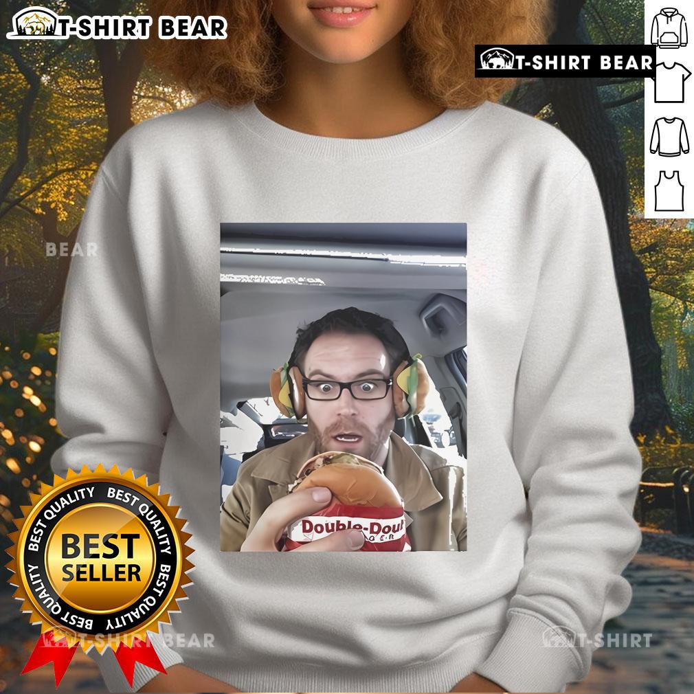 Official Joshua Gates Hamburger Sweatshirt featuring a playful design, perfect for fans of Joshua Gates and cozy fashion.