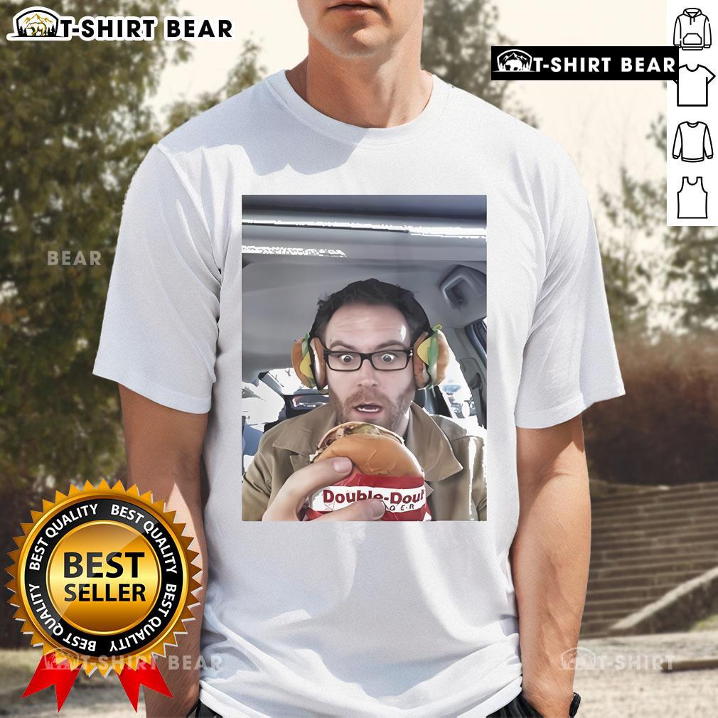 Official Joshua Gates Hamburger T-Shirt featuring a fun graphic design and vibrant colors perfect for fans.