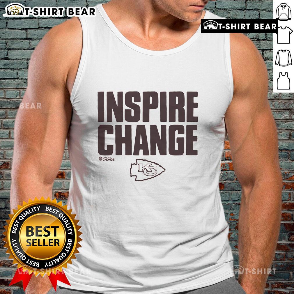 Official Kansas City Chiefs Inspire Change tank top featuring bold team logo, perfect for fans supporting social initiatives.