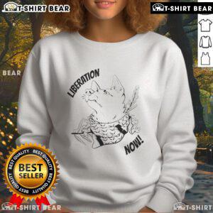 Official Liberation Now Dog Sweatshirt featuring a stylish design for dog lovers, perfect for casual wear.
