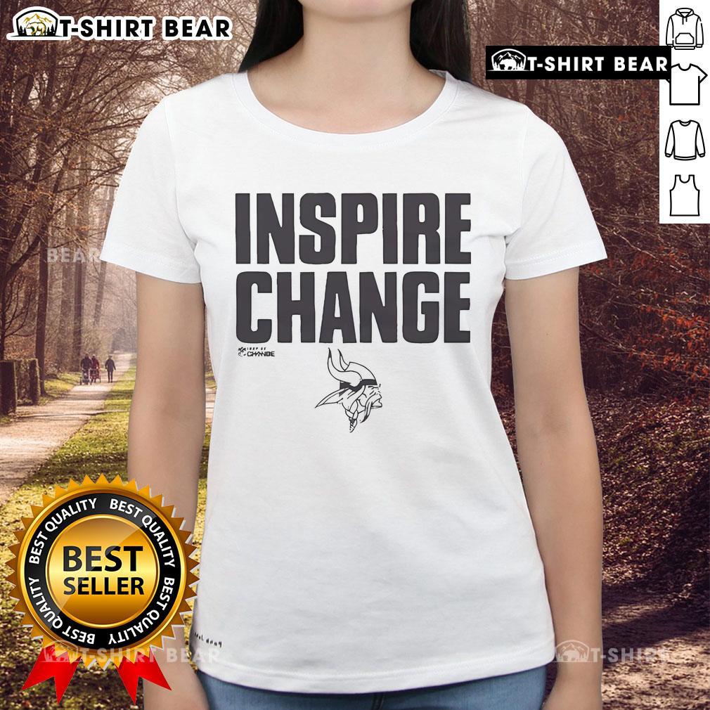 Official Minnesota Vikings Inspire Change NFL Ladies Tee featuring team colors and logo, perfect for female fans.