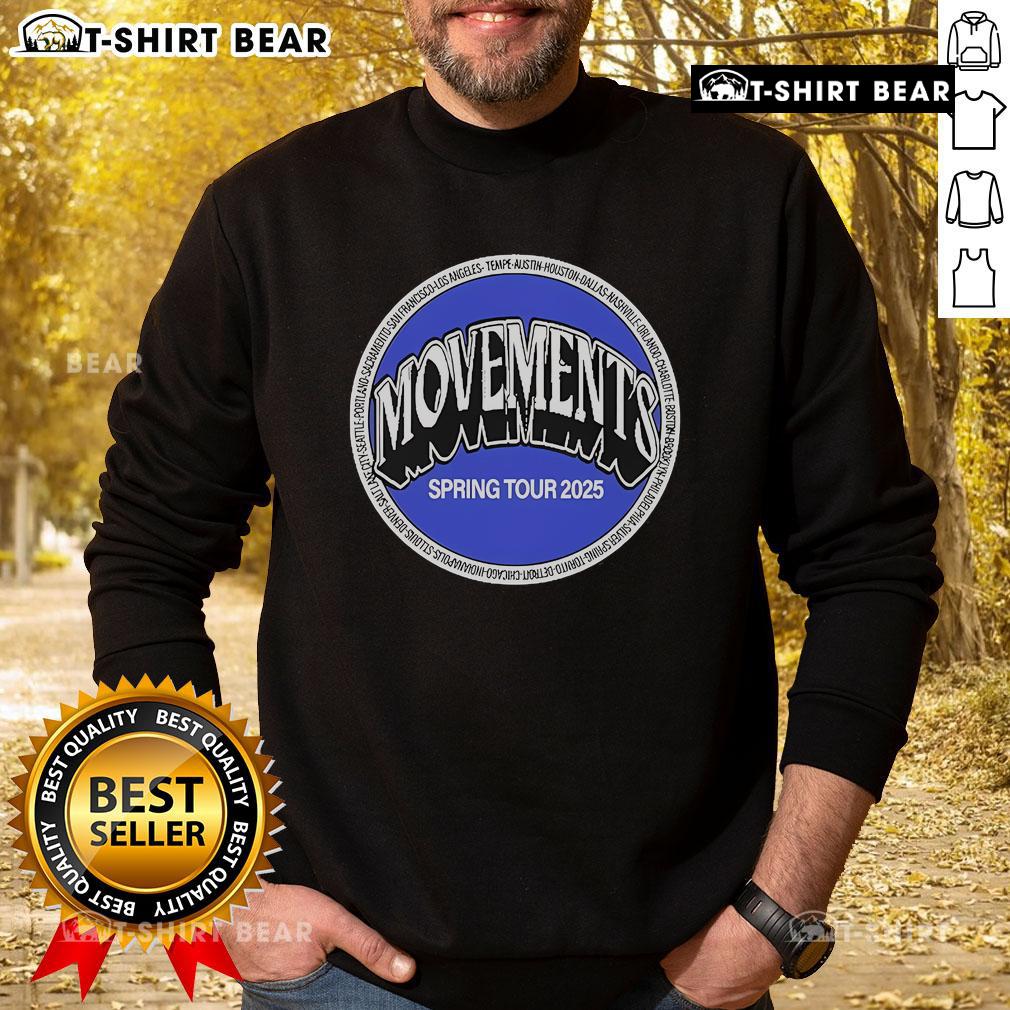 Official Movements Spring 2025 Tour Sweatshirt featuring vibrant design and stylish fit for fans and fashion lovers.