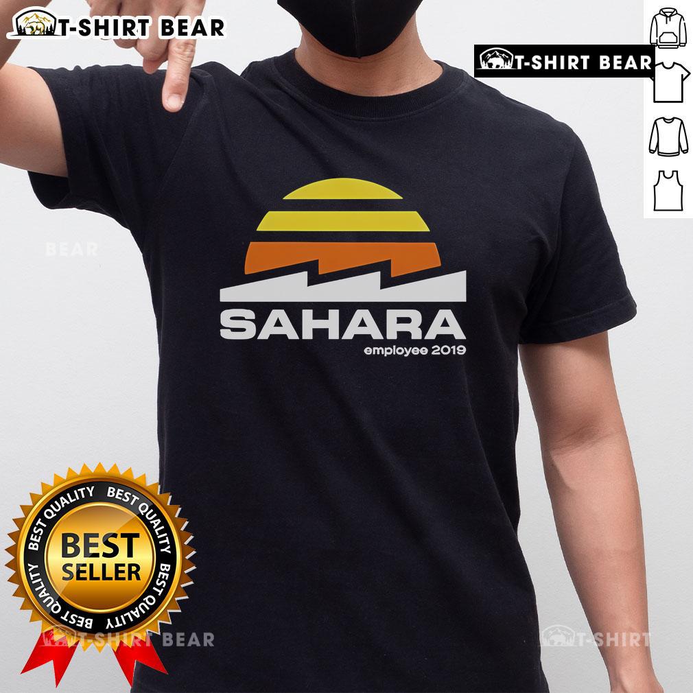 Official Mumbo Jumbo Season 6 Sahara Employee 2019 T-Shirt featuring vibrant graphics and stylish design for fans.