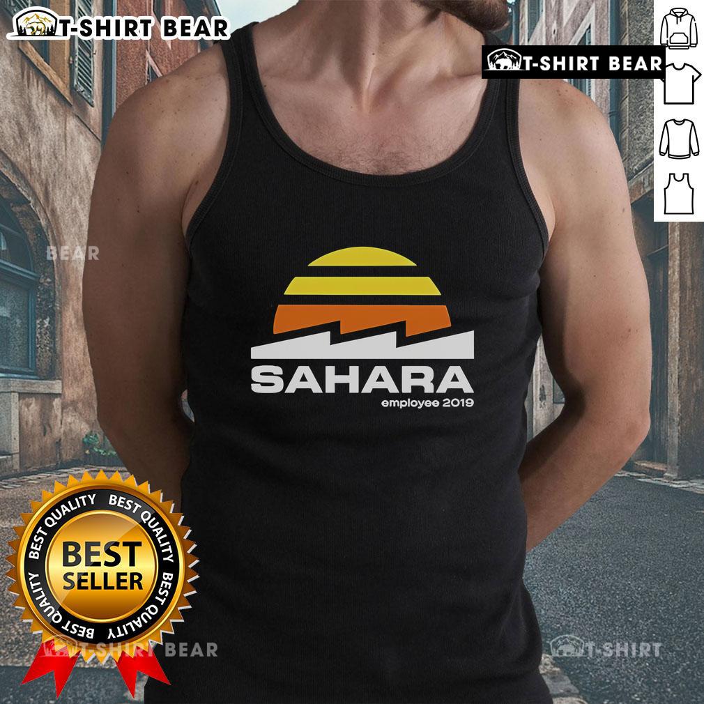 Official Mumbo Jumbo Season 6 Sahara Employee 2019 tank top featuring vibrant design and logo for fans.