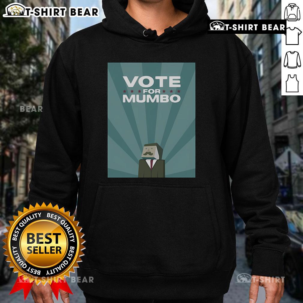 Alt Text: Official Mumbo Jumbo Season 7 Vote for Mumbo hoodie featuring vibrant design and stylish fit for fans.