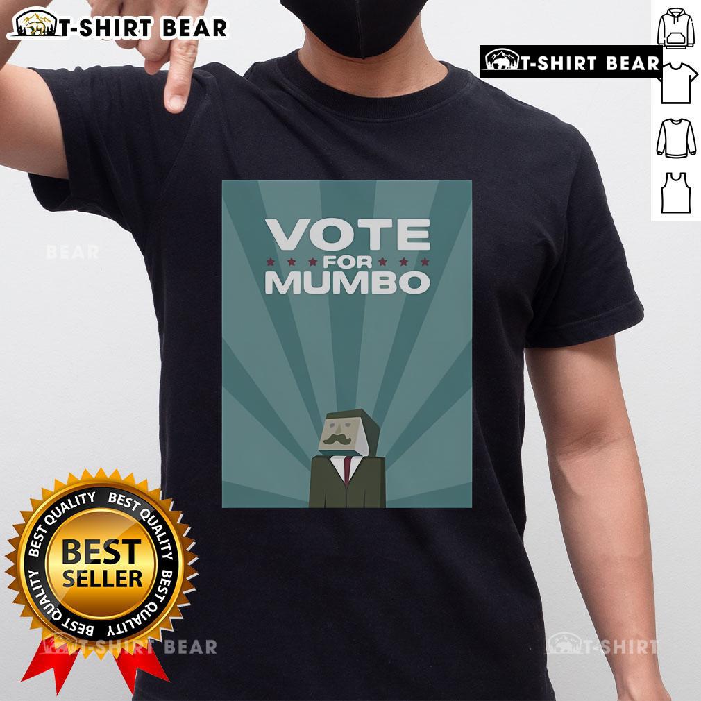 Alt Text: Official Mumbo Jumbo Season 7 Vote For Mumbo T-Shirt featuring colorful graphics and bold text for fans.