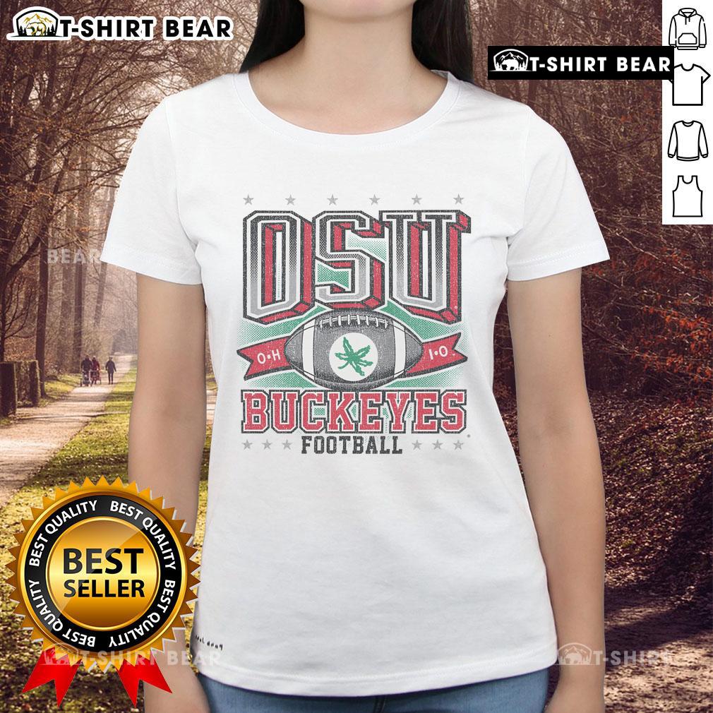 Official Ohio State Buckeyes football regional ladies tee showcasing team colors and logo for fans and supporters.