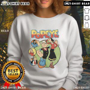 Official Popeye and Friends Sweatshirt featuring classic cartoon characters in vibrant colors, perfect for fans and casual wear.