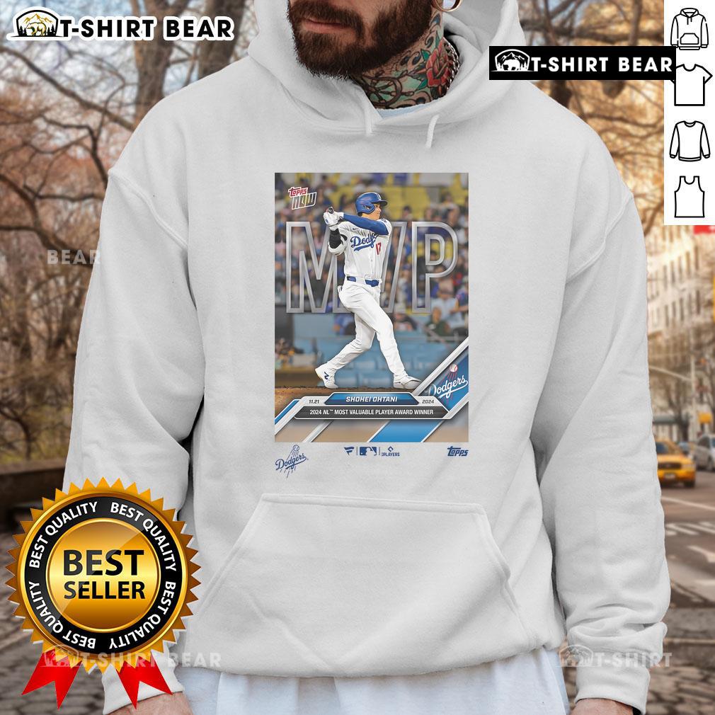 Limited Edition Shohei Ohtani Los Angeles Dodgers 2024 National League MVP Hoodie featuring team colors and logo.