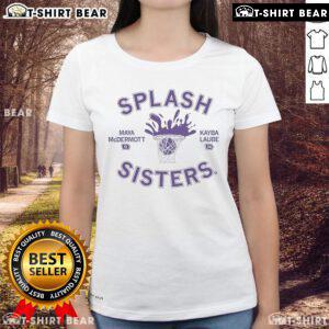 Alt Text: Official Splash Sisters Ladies Tee featuring Maya McDermott and Kayba Laube, perfect for fans and casual wear.