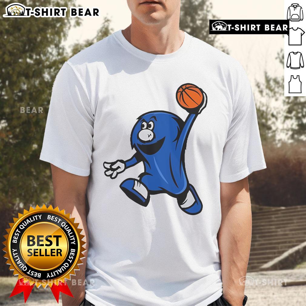 Official Xavier Musketeers blue basketball T-shirt featuring a bold blue blob design for fans and athletes.