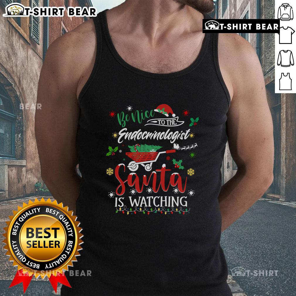 Premium Be Nice to the Endocrinologists Christmas PJ Sweater Tank Top featuring festive hormone-themed design.