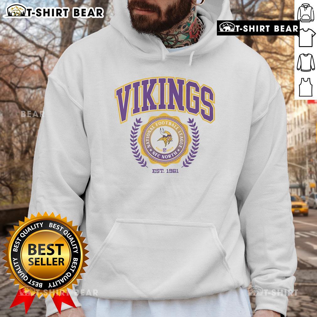 Premium Minnesota Vikings Team Crest Est 1961 Hoodie featuring vibrant team colors and logo for loyal fans.
